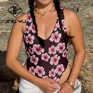 Maillot de bain une pièce pour femme, design d'usine, dos évidé, en polyester recyclé personnalisé - Product Image 2