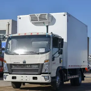Kullanılan Howo soğuk hava tertibatlı kamyon ticaret 150HP 1 Ton 4x2 sol el sürücü altın prim tedarikçisi