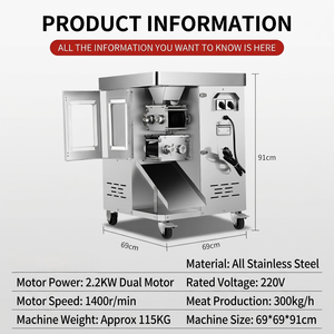 New Stainless Steel SUS304 Commercial Grade Automatic <b>Meat</b> <b>Grinder</b> Machine with Control Panel Wheels 500kg/h Capacity - Product Image 2