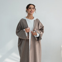 Neue 2026 Elegante Türkische Knopf-Abaya aus Leinen Islamische Kleidung Kimono Natürlich Atmungsaktive Hochzeits-Damen-Strickjacke