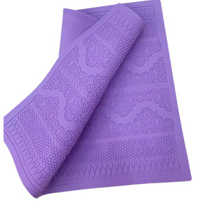 Hy hoa ren Mat Silicone khuôn fondant bánh Stencil khuôn biên giới ren trang trí Icing đường thủ công - Product Image 5