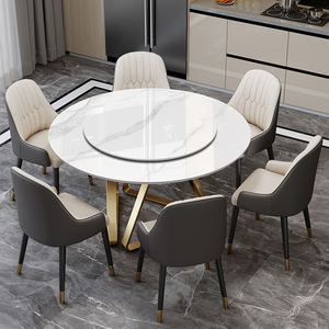Può personalizzare la cucina e sala da pranzo tavoli e sedie rotazione automatica sala da pranzo set set tavolo piatto sinterizzato - Product Image 4