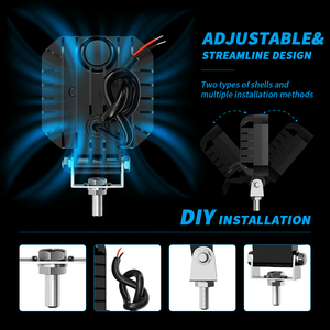 DXZ nuovi <span class=keywords><strong>fari</strong></span> da lavoro a LED quadrati da 3 pollici impermeabili IP68 9-36V per trattori - Product Image 3