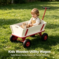 Chariot de jardin robuste en bois, capacité 150 kg, chariot à tirer, pneus pneumatiques de 10 pouces, chariot utilitaire extérieur, outils OEM
