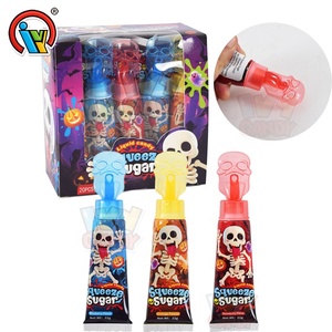 ลูกอมน้ำผลไม้รูปหัวกะโหลกฮาโลวีน รสผลไม้ บีบได้  OEM/ODM - Product Image 2