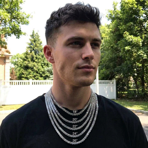 <span class=keywords><strong>Chaîne</strong></span> de tennis en moissanite VVS de haute qualité pour hommes, style hip-hop, en argent 925, bijoux glacés, <span class=keywords><strong>chaîne</strong></span> en moissanite - Product Image 5