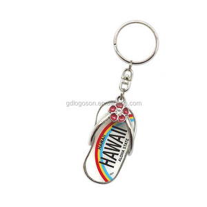 2024 thiết kế mới <span class=keywords><strong>Flip</strong></span> <span class=keywords><strong>Flops</strong></span> Dép Keychain đầy màu sắc hợp kim kẽm Keyring cho Bali quà Tặng lưu niệm - Product Image 5