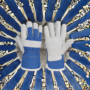 Высококачественные зимние рабочие перчатки Emboson с индивидуальным логотипом оптом, из спилковой кожи, толщиной 2 см, с защитой от скольжения, 27,5 см, износостойкие - Product Image 3