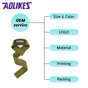 Aoweightlifting #7634 halter bilek için spor salonu kaldırma kayışları bileklik yukarı çekin kayış özelleştirilmiş dokuma bilek kayışı - Product Image 6