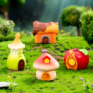 Venta al por mayor bosque creativo cuento de hadas Cabaña Casa resina artesanía personalizada Micro paisaje pequeño ornamento - Product Image 4