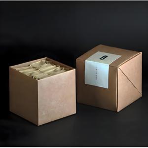 Creative Cheap Eco-friendly 250gsm Kraft Paper Folding Cube Brewing Tea or Coffee Packaging Box With Customized Logo &amp; <strong>Label</strong> - Product Image 1