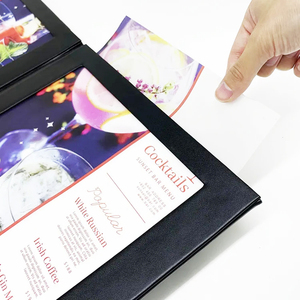 Chất lượng cao PU Bìa lật <span class=keywords><strong>menu</strong></span> 2 bảng điều khiển 2 ánh sáng xem <span class=keywords><strong>menu</strong></span> LED sạc Led <span class=keywords><strong>menu</strong></span> cuốn sách - Product Image 5