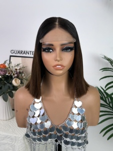 วิกผมบ๊อบแบบปิดหน้าผาก SDD 5*5  ผมแท้ 100%  สีผสม  ไม่ต้องใช้กาว  แบบตรง - Product Image 1