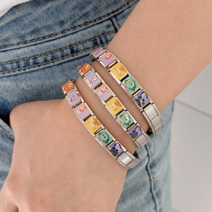 ブレスレットバングルセット316Lステンレススチール女性と女の子のための魅力のない漫画イタリアファッション - Product Image 3