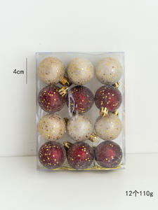 4cm 6cm 8cm Vin Rouge champagne Couleur Paillettes Boule De Noël Mat Arbre De Noël Décoration Boule - Product Image 6