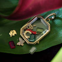 Collier pendentif médaillon DIY en acier inoxydable plaqué or 18 carats avec boîte photo transparente et pierres de zircon CZ, style rétro ouvrable