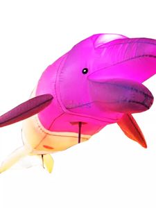 Luz LED para caminar, marioneta de delfín Rosa inflable, Animales Marinos de mano, globos de delfín inflables para espectáculo de desfile de Carnaval - Product Image 4