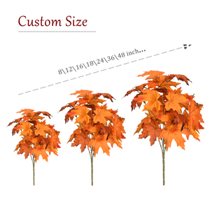 Nhà máy mới Cam <span class=keywords><strong>Maple</strong></span> Lá nhựa sắt linh hoạt mùa thu chi nhánh hỗn hợp lá Tạ Ơn mỹ trang trí lớn - Product Image 5