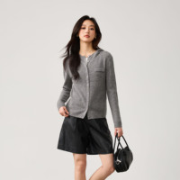 Prix d'usine – Nouveau cardigan élégant en laine 100 % côtelée, couleur unie, à boutonnage simple, idéal pour le bureau et le quotidien – Collection Automne-Hiver