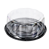 Boîtes d'emballage pour gâteaux rondes en PET recyclables jetables de 12 pouces, contenants en plastique pour desserts avec couvercle transparent pour anniversaire
