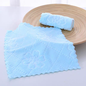 ओएम अनुकूलित 25x25 सेमी माइक्रोफाइबर रसोई तौलिया उभरा त्वरित-सूखा और पोर्टेबल कारखाना अवशोषण - Product Image 1