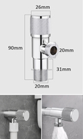 Robinet d'angle en acier inoxydable pour salle de bain, installation facile, OEM usine, accessoires de contrôle de l'eau pour cuisine et salle de bain