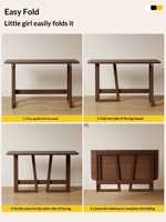 Escritorio Plegable de Madera para Portátil con Almacenamiento para Estudiantes, Oficina en Casa, Mesa de Comedor, Escritorio Compacto para Dormitorio, Estudio, Escritura, Diseño Minimalista