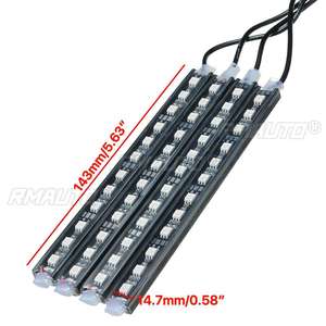Barre lumineuse LED pour l'intérieur de la voiture, 4 en 1, rétroéclairage, lumière d'ambiance, lumière pour les pieds, allume-cigare, lampe décorative d'ambiance, bleu, bleu glace - Product Image 3
