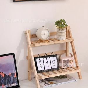 ชั้นวางปฏิทินไม้ 2 ชั้นสำหรับตกแต่งบ้านและสำนักงาน - Product Image 1