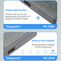Maßgefertigte Mini Ultra Slim ABS Typ-C Dual 15W 20W 5000mAh 10000mAh Schnellladende Kabellose Magnetische 2-in-1 Tragbare Powerbank