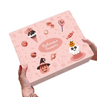 Boîte d'expédition de cadeaux d'Halloween rose de luxe Emballage personnalisable en carton ondulé de 2mm d'épaisseur pour l'envoi de bonbons