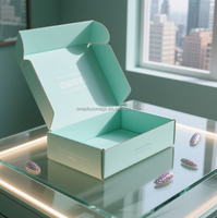 Boîte d'expédition personnalisée en carton ondulé recyclable de 2 mm d'épaisseur, avec pelliculage mat et gaufrage double face, pour produits de beauté des ongles et mouchoirs