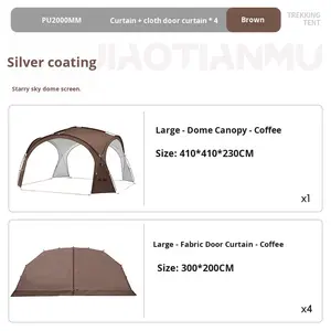 Beishan loup mongol <span class=keywords><strong>yourte</strong></span> dôme tente une chambre quatre saisons extérieur argent enduit Protection solaire coupe-vent étanche à la pluie grand - Product Image 6