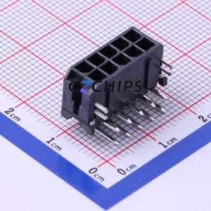430451021 Wire-to-Board Pin Header Bent Lead Through Hole,P=3mm Connector 2x5P 3mm Right Angle Insert Micro-Fit (MX 3.0) - Product Image 1