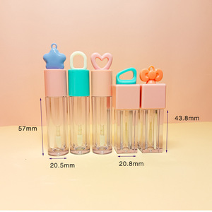 หลอดลิปกลอสทรงกลมแบบมีรูแขวน FivePoint <span class=keywords><strong>Star</strong></span> ขนาด 6 มล. PETG 5 มล. หลอดเปล่าแบบแท่งหนาใส น่ารัก - Product Image 2