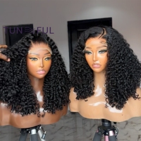 Perruque Cheveux Humains Bouclés Pixie 13x4 HD Lace Front - Cheveux Brésiliens Vierges Naturels, Pré-épilée, Prête à Porter, Perruque Complète Sans Colle HD