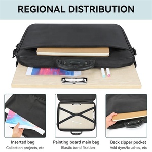 Bền nhẹ màu đen Tote Mang trường hợp đặc biệt mục đích danh mục đầu tư túi cho Poster phác thảo làm bằng polyester bền - Product Image 4