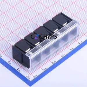 KF58H-10.0-5P Barrier Terminal Block Through hole Component (THT),P=10mm Connector With Cover Plate 10mm 1x5P Straight Pin - Product Image 1