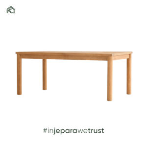 Vera Commercial Dining <b>Table</b> Crafted Entirely of Teak <b>Wood</b> Natural Grain Durable Modern Minimalist Design for <b>Outdoor</b> Use - Product Image 2