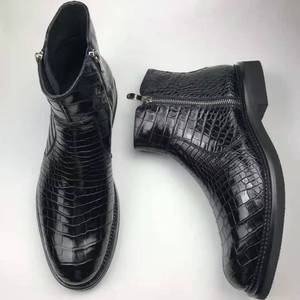 Chaussures d'hiver Goodyear italiennes pour hommes, bottes en cuir de crocodile véritable, bottes Oxford pour hommes, bottes à la cheville en cuir de haute qualité pour hommes - Product Image 1