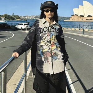 Camiseta Oversize con Estampado de Mickey y Panel en Contraste, Diseño de Fábrica 6829/FANMAJIALIE, Estilo Casual para Uso Diario y <span class=keywords><strong>Moda</strong></span> Urbana - Product Image 2