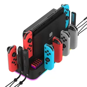 New Trend RGB Wall Mount with Joy-con Charger <strong>Holder</strong> for <strong>Nin</strong> Tendo Switch /oled Pro Controller Stand 10 Card Slots Brackter - Product Image 3
