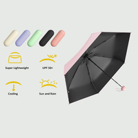 Ls Portable plié ultra-léger 5 parapluie pliant crème solaire Uv Mini parapluie de poche petits parapluies pliants bleus