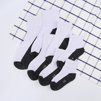 Chaussettes pour étudiants et adolescents, chaussettes de sport en coton et polyester, blanches et noires, chaussettes d'école
