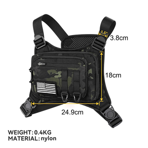 Chaleco Táctico Ajustable y Transpirable para Hombre, Bolsa de Pecho MOLLE con Láser, Bolsa de Pecho Resistente de Nailon para Correr, Ciclismo y Senderismo - Product Image 3