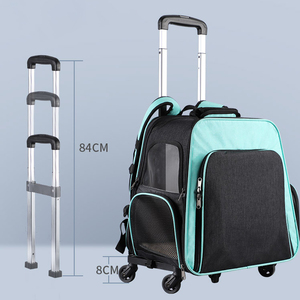 Sac à dos roulant personnalisé pour animaux de compagnie chien transporteur extensible pliable pour chat avec roues - Product Image 5