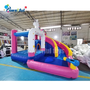 Mini château gonflable de <span class=keywords><strong>licorne</strong></span> avec glissière, personnalisé, protection d'eau, pour enfants - Product Image 1