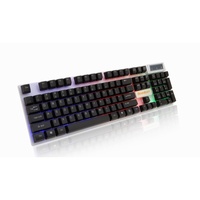 Clavier filaire RGB pour le jeu, clavier de bureau avec rétroéclairage arc-en-ciel unique
