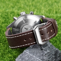 LAIHE Jam Tangan Pilot tali Jam Kulit Vintage mewah Spitfire Mark 18 21mm 22mm Jam Tangan Kulit gelang Jam