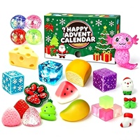 Nouveauté 2026 : Boîte de 24 jouets sensoriels anti-stress et décompression, incluant des squishies Axolotl, Fraise, Boule et Glaçon